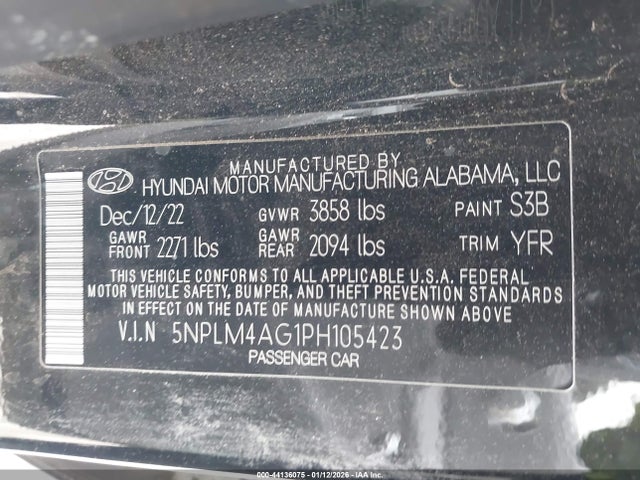 5NPLM4AG1PH105423 Hyundai ELANTRA SEL