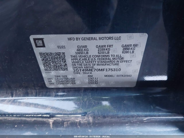 1GT49ME70MF175310 GMC Sierra 2500hd 4wd Long Bed Sle