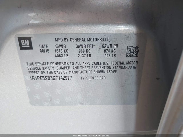 1G1PE5SB3G7142977 Chevrolet Cruze Limited 1lt Auto