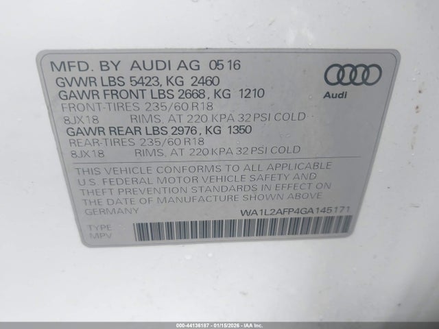 2016 AUDI Q5 WA1L2AFP4GA145171 Photo 8