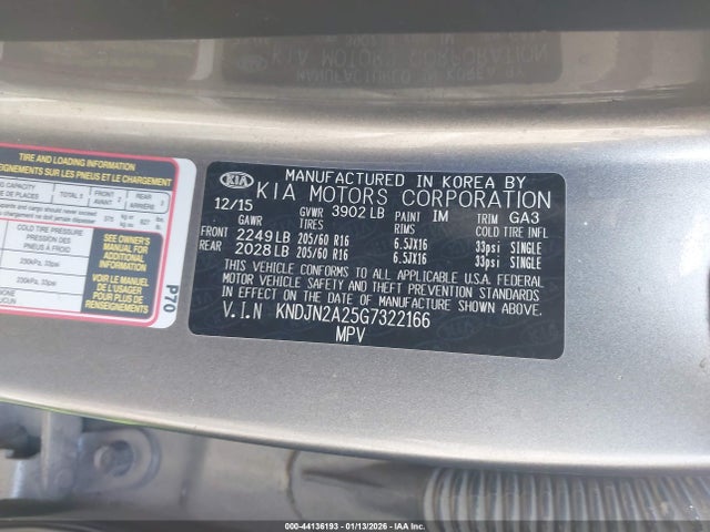 KIA Soul 2016 KNDJN2A25G7322166 Image 9