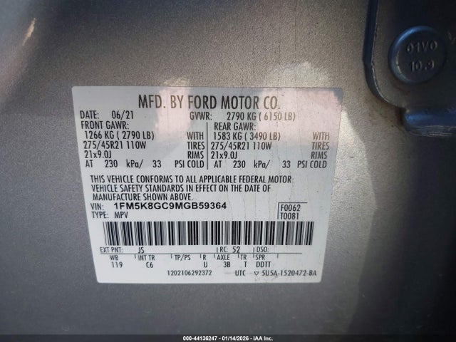 Ford Explorer St 2021 1FM5K8GC9MGB59364 Image 9