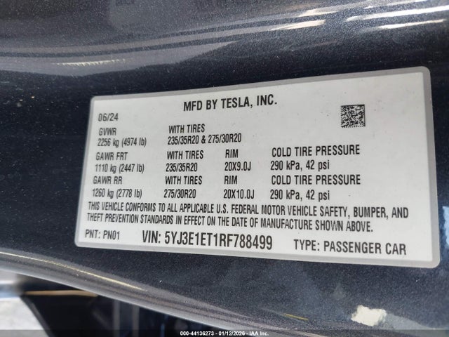 2024 TESLA MODEL 3 5YJ3E1ET1RF788499 Photo 8
