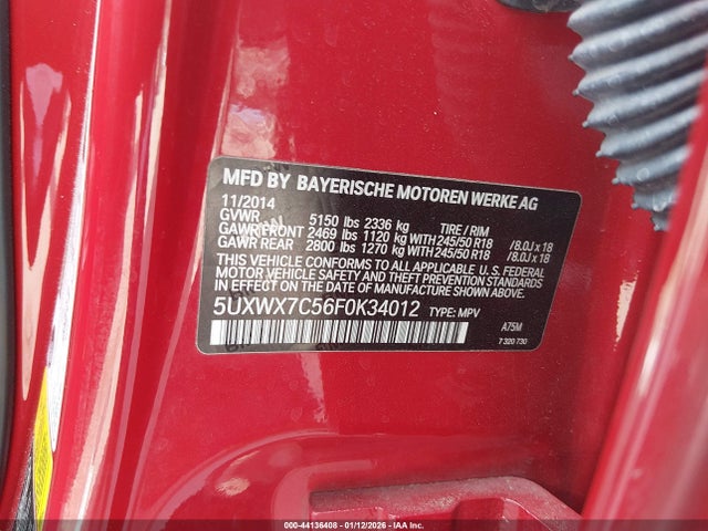 2015 BMW X3 5UXWX7C56F0K34012 Photo 8