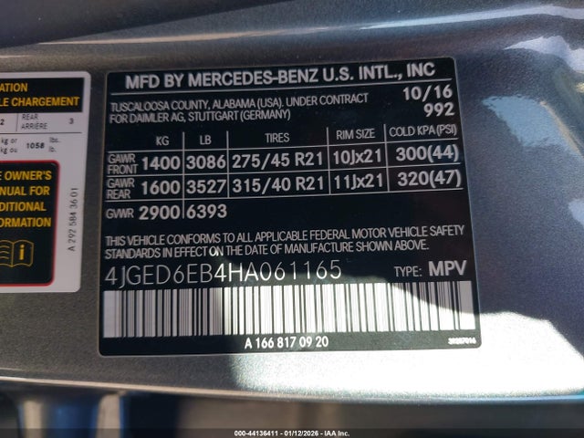 4JGED6EB4HA061165 Mercedes-Benz Amg Gle 43 Coupe 4matic