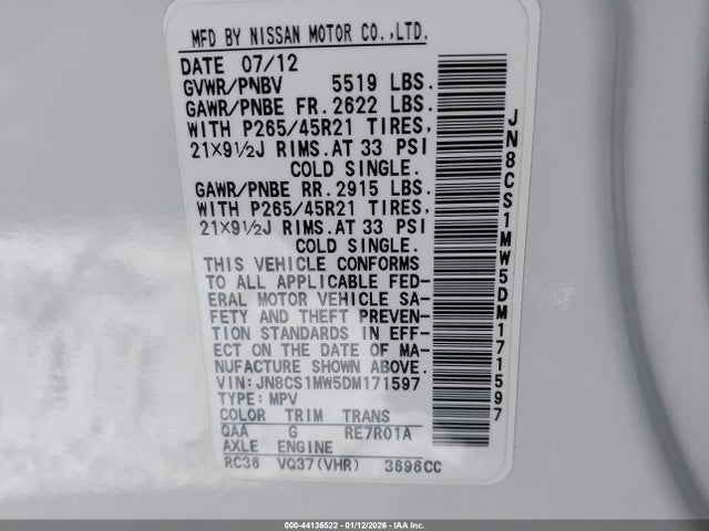 2013 INFINITI FX37 JN8CS1MW5DM171597 Photo 8