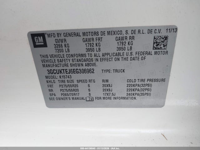 3GCUKTEJ6EG306962 Chevrolet Silverado 1500 High Country