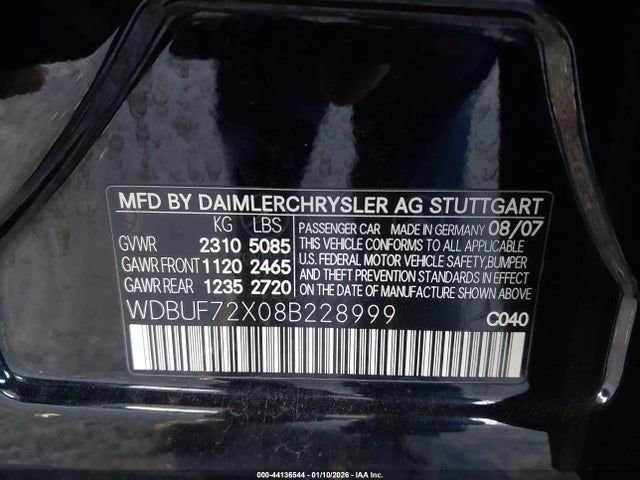 2008 MERCEDES-BENZ E 550 WDBUF72X08B228999 Photo 8