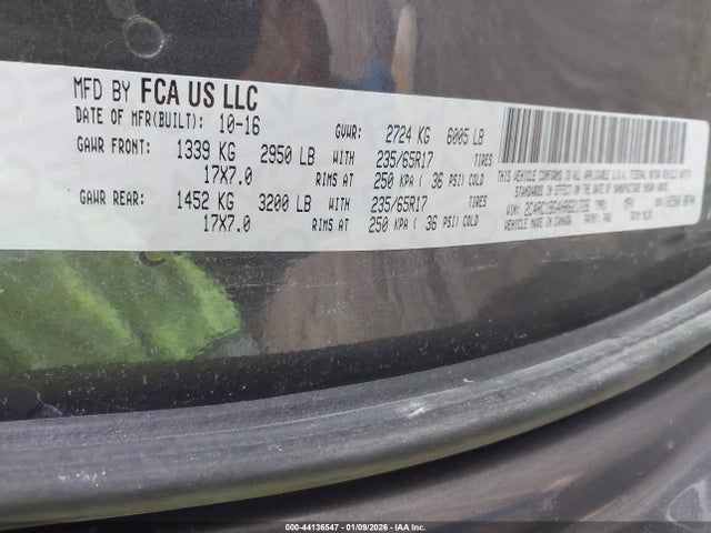 Продаж на аукціоні авто 2017 Chrysler Pacifica Touring-l, vin: 2C4RC1BG4HR621726, номер лоту: 44136547