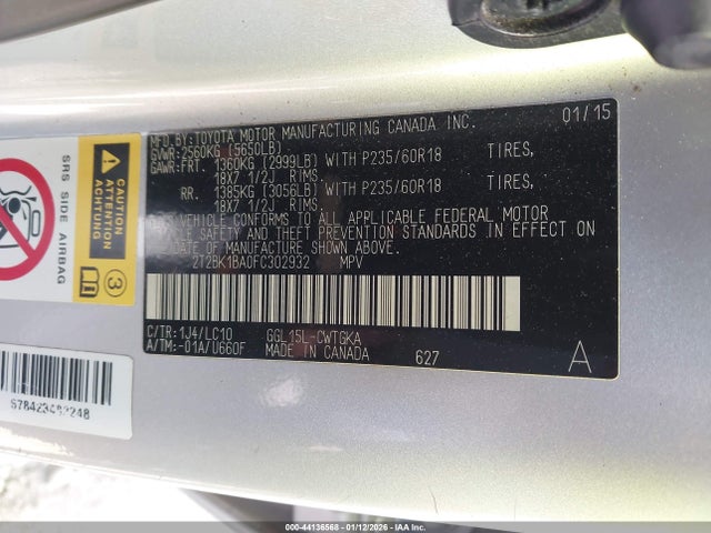 Lexus RX 350 2015 2T2BK1BA0FC302932 Image 9