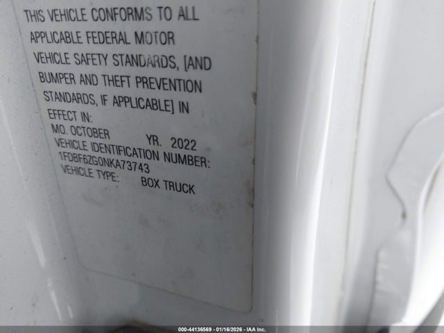 44136569 :رقم المزاد ، 1FDBF6ZG0NKA73743 vin ، 2022 Ford Transit-350 Cab مزاد بيع