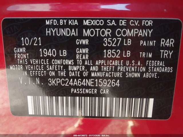 Hyundai ACCENT SE 2022 3KPC24A64NE159264 Image 9