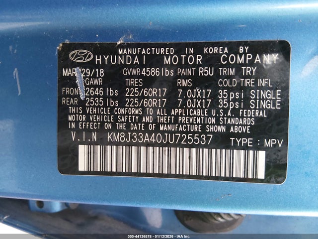 Hyundai TUCSON SEL 2018 KM8J33A40JU725537 Image 9