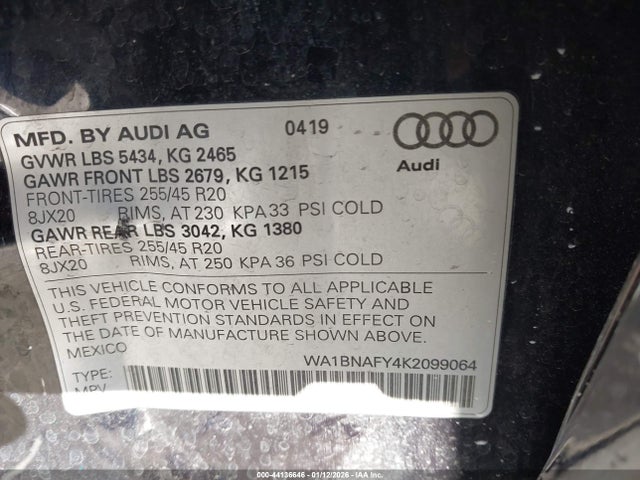 2019 AUDI Q5 WA1BNAFY4K2099064 Photo 8