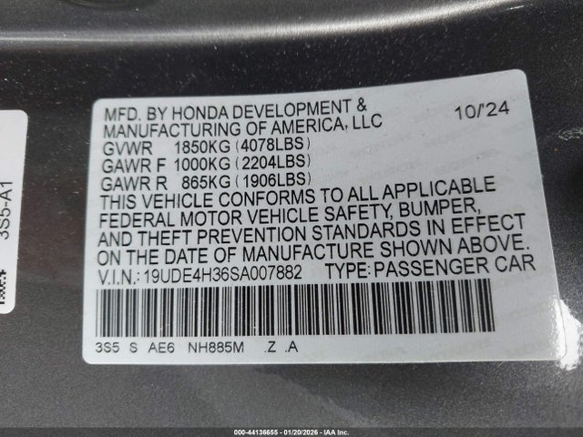 19UDE4H36SA007882 Acura Integra A-spec