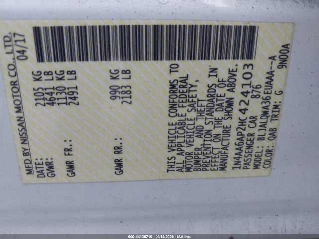 2017 NISSAN MAXIMA 1N4AA6AP2HC424103 Photo 8