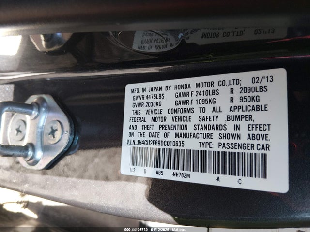 2013 Acura Tsx 2.4 მანქანა იყიდება აუქციონზე, vin: JH4CU2F69DC010635, აუქციონის ნომერი: 44136730