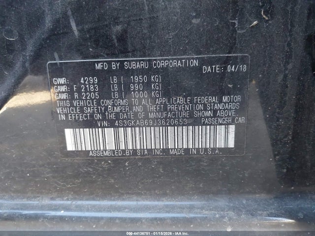 Subaru Impreza 2.0i Premium 2018 4S3GKAB69J3620653 Image 9