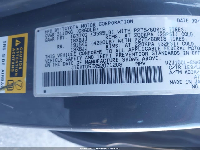 2005 TOYOTA LAND CRUISER JTEHT05JX52071208 Photo 8