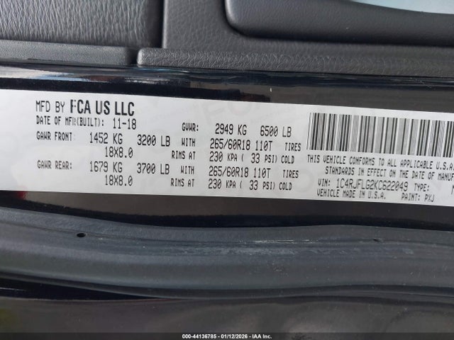 2019 JEEP GRAND CHEROKEE 1C4RJFLG2KC622049 Photo 8