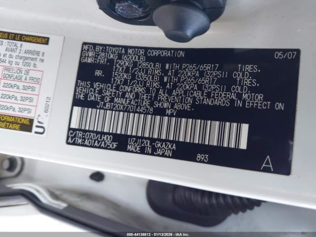 2007 LEXUS GX 470 JTJBT20X770144578 Photo 8