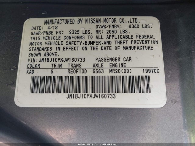 JN1BJ1CPXJW160733 Nissan Rogue Sport S