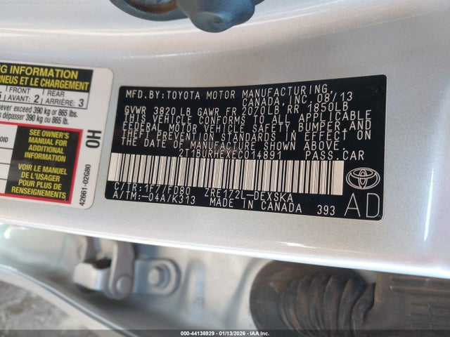 Toyota Corolla S Plus 2014 2T1BURHEXEC014891 Image 9