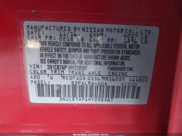 Nissan Sentra Sr Turbo 2017 3N1CB7AP1HY228587 Image 9