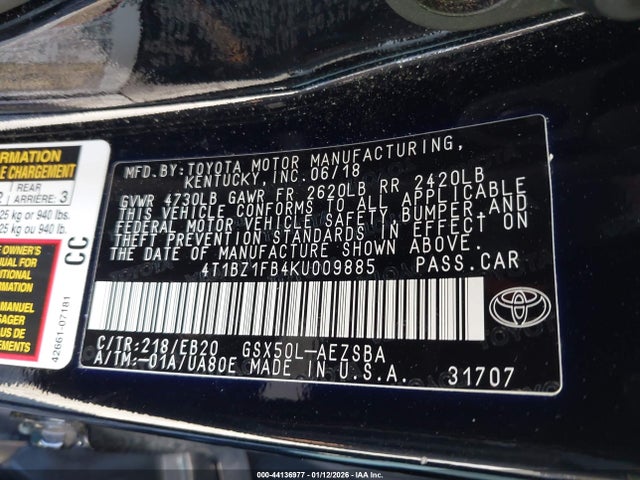 4T1BZ1FB4KU009885 Toyota Avalon Touring
