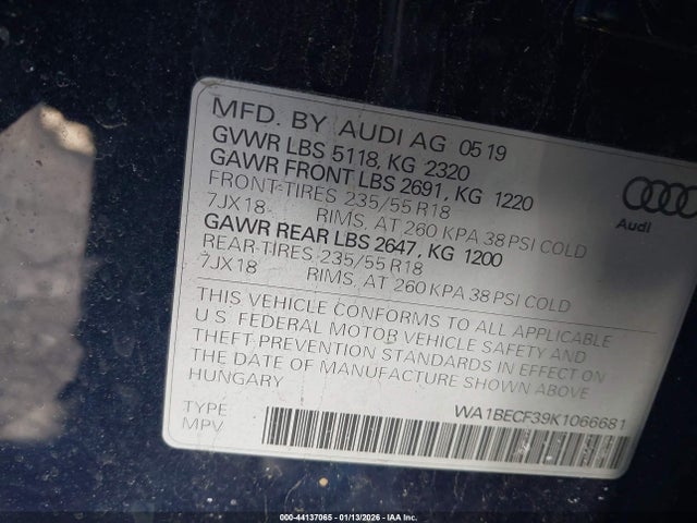 WA1BECF39K1066681 Audi Q3 2.0t Premium