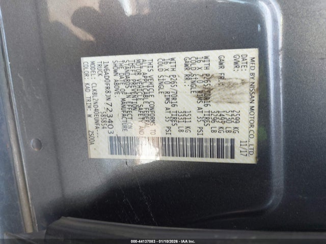 1N6AD0FR8JN723403 Nissan Frontier Sv