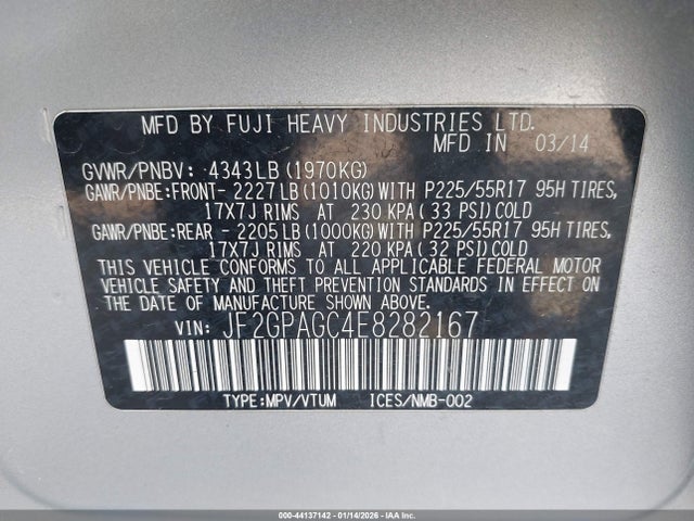 Subaru Xv Crosstrek 2.0i Limited 2014 JF2GPAGC4E8282167 Image 9