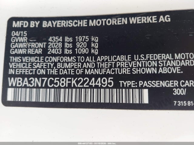 WBA3N7C58FK224495 BMW 428i