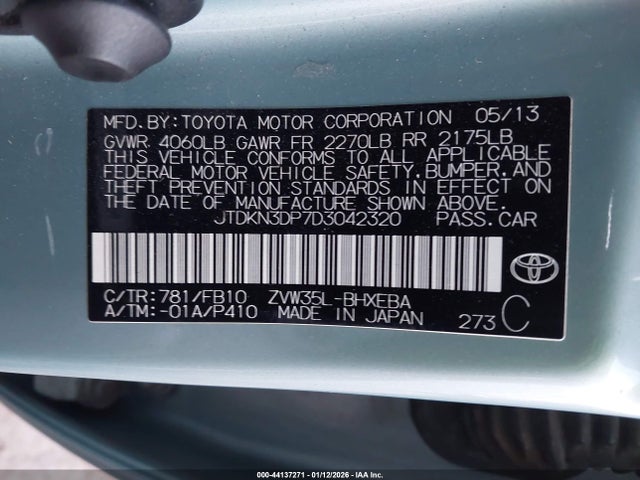 2013 TOYOTA PRIUS PLUG-IN JTDKN3DP7D3042320 Photo 8