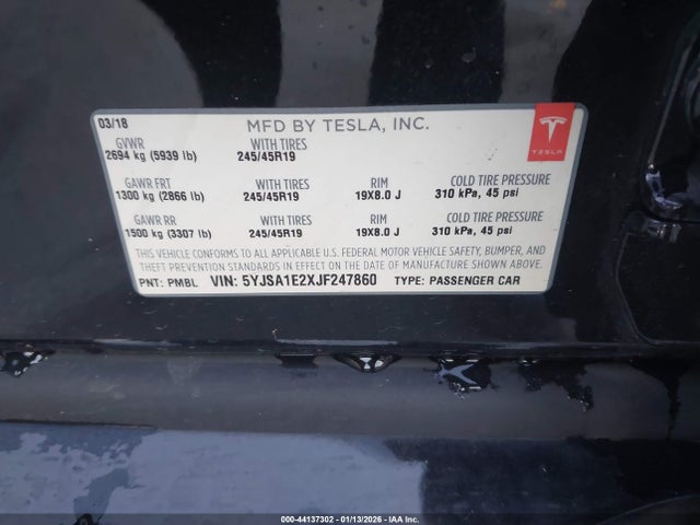 2018 TESLA MODEL S 5YJSA1E2XJF247860 Photo 8