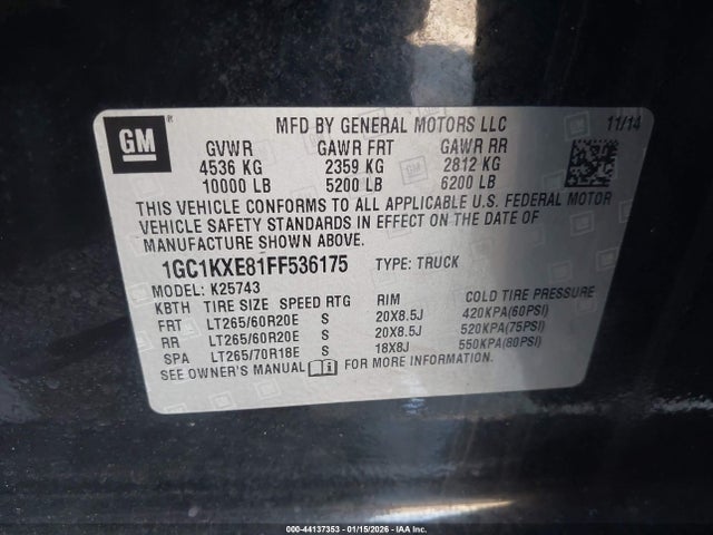 1GC1KXE81FF536175 Chevrolet Silverado 2500hd High Country