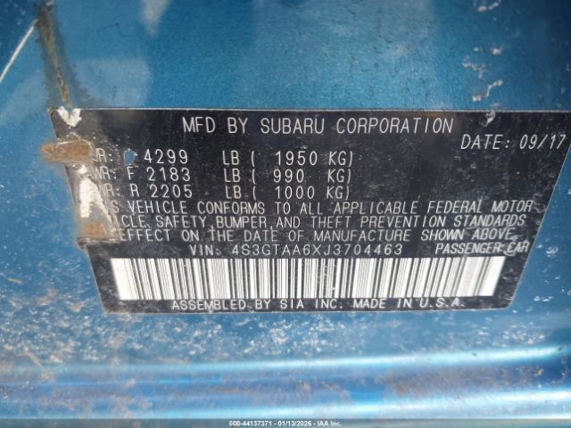 2018 SUBARU IMPREZA 4S3GTAA6XJ3704463 Photo 8