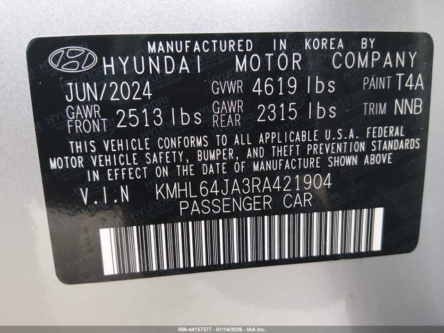 KMHL64JA3RA421904 Hyundai SONATA SEL