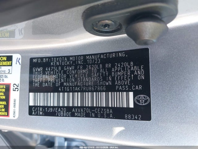 4T1G11AK7RU867866 Toyota CAMRY SE