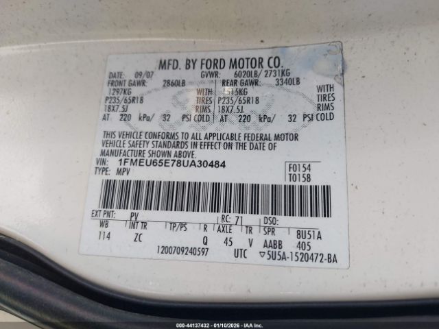 2008 FORD EXPLORER 1FMEU65E78UA30484 Photo 8