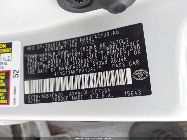 2023 TOYOTA CAMRY 4T1G11AK5PU109215 Photo 8