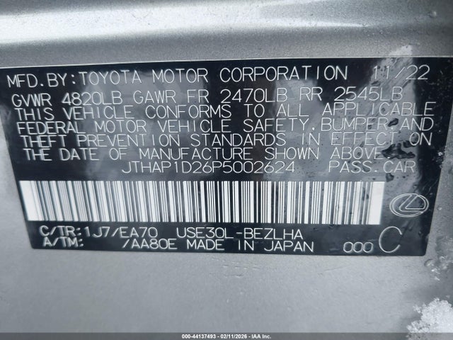 2023 LEXUS IS 500 JTHAP1D26P5002624 Photo 8