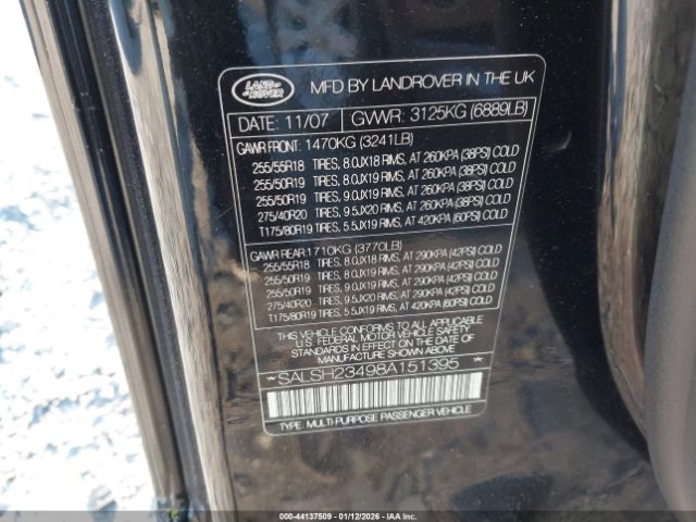 2008 LAND ROVER RANGE ROVER SPORT SALSH23498A151395 Photo 8