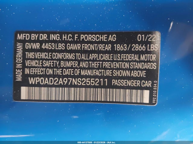 2022 PORSCHE 911 WP0AD2A97NS255211 Photo 8