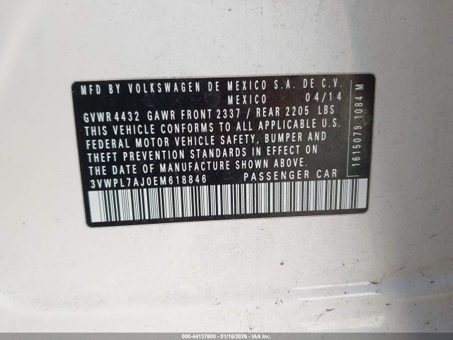 3VWPL7AJ0EM618846 Volkswagen Jetta Sportwagen 2.0l Tdi