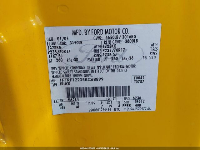2005 FORD F-150 1FTRF12235KC68899 Photo 8