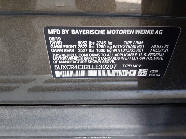 5UXCR4C02LLE30297 BMW X5 Sdrive40i
