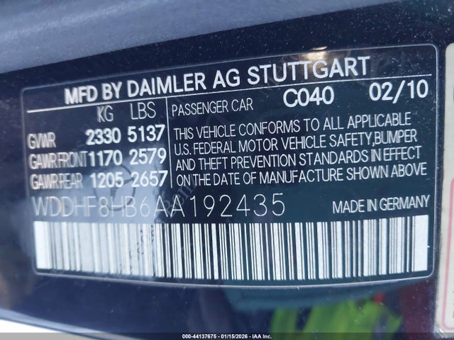 2010 MERCEDES-BENZ E 350 WDDHF8HB6AA192435 Photo 8