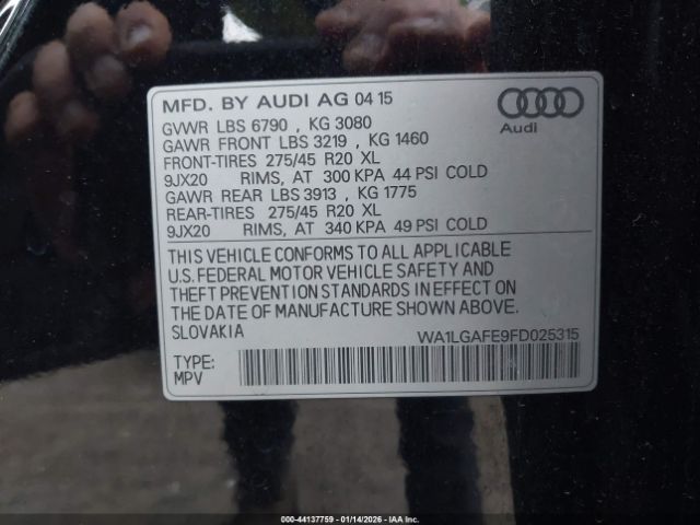 2015 AUDI Q7 WA1LGAFE9FD025315 Photo 8