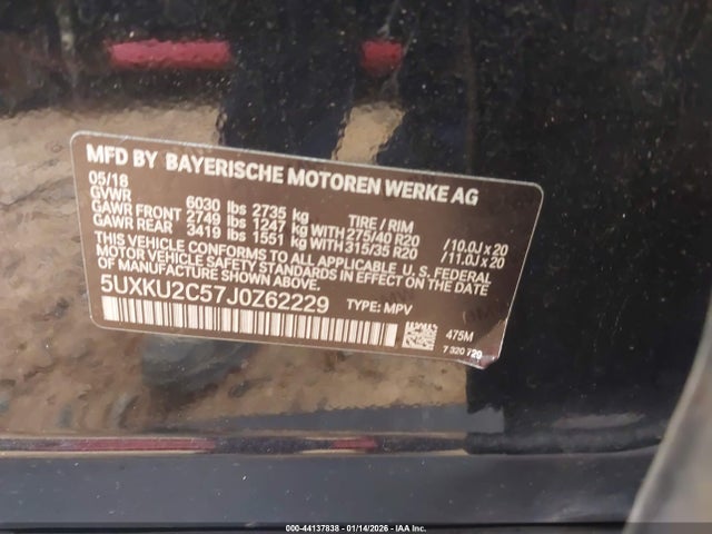 Продажа на аукционе авто 2018 Bmw X6 Xdrive35i, vin: 5UXKU2C57J0Z62229, номер лота: 44137838